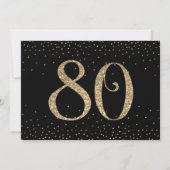 Proost op 80 jaar Verrassing Verjaardag Goud & Zwa Kaart (Achterkant)