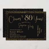 Proost op 80 jaar Verrassing Verjaardag Goud & Zwa Kaart (Voorkant / Achterkant)
