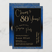 Proost op 80 jaar Verrassingsfeestje Blauw Kaart (Voorkant / Achterkant)