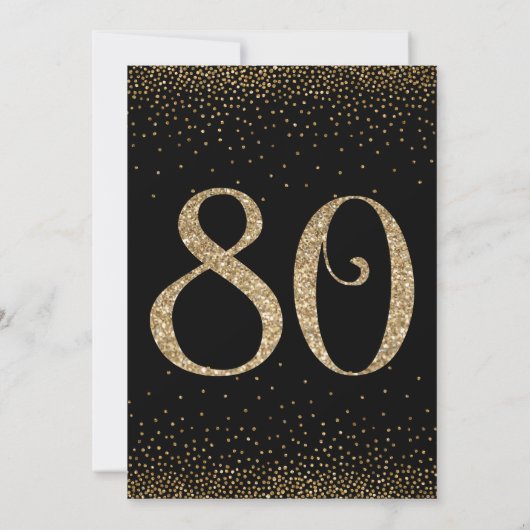 Proost op 80 jaar Verrassingsfeestje Zwart Kaart (Achterkant)