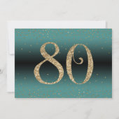 Proost op 80 jaar Verrassingsverjaardag Blauwgroen Kaart (Achterkant)