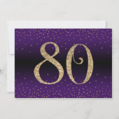 Proost op 80 jaar Verrassingsverjaardag, Paarse Kaart (Achterkant)