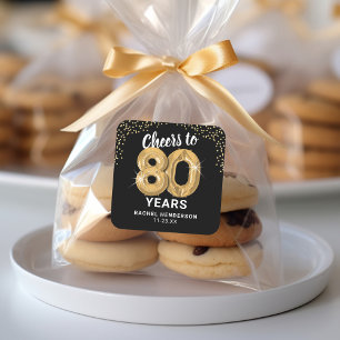 Proost op 80 Jaar Volwassen Verjaardag Vierkante Sticker