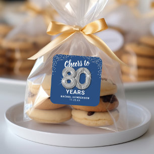 Proost op 80 Jaar Volwassen Verjaardag Vierkante Sticker