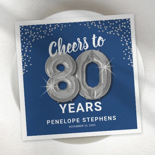 Proost op 80 Jaar Volwassene Verjaardag Servetten