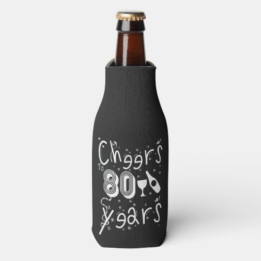 Proost op 80-jarige leeftijd flesjeskoeler (Fles Voorkant)