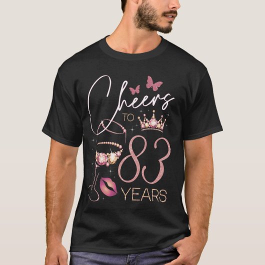 Proost op 83-jarige 83e verjaardag vrouw Q T-shirt (Voorkant)