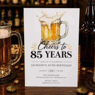 Proost op 85 Jaar Verjaardagsuitnodiging Kaart