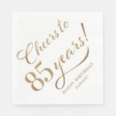 Proost op 85 verjaardag Glitter wit en goud Servet (Voorkant)