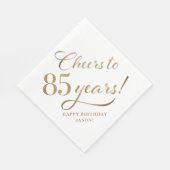Proost op 85 verjaardag Glitter wit en goud Servet (Hoek)