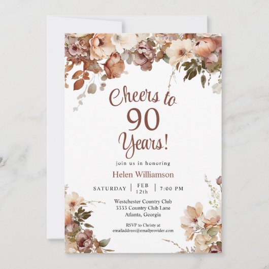 Proost op 90 jaar 90ste verjaardag kaart (Voorkant)