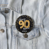 Proost op 90 jaar ronde button 7,6 cm (In situ)