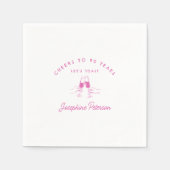 Proost op 90 jaar roze 90ste verjaardag servet (Voorkant)