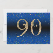 Proost op 90 jaar Verrassing Verjaardag Gold & Blu Kaart (Achterkant)