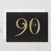 Proost op 90 jaar Verrassing Verjaardag Goud & Zwa Kaart (Achterkant)