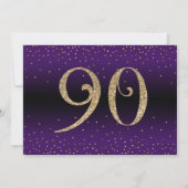 Proost op 90 jaar Verrassingsverjaardag, Paarse Kaart (Achterkant)