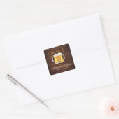 Proost op 90 Jaar Vierkante Sticker (Envelop)