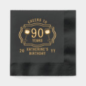 Proost op 90 jaar wijnglazen Verjaardagsnaam Folie Servetten (Voorkant)