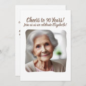 Proost op 90 Years 90th Birthday Party Foto toevoe Kaart (Voorkant / Achterkant)