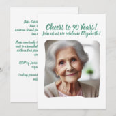 Proost op 90 Years 90th Birthday Party Foto toevoe Kaart (Voorkant / Achterkant)