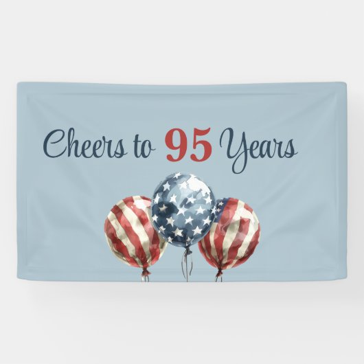Proost op 95 jaar verjaardagsfeest spandoek (Horizontaal)