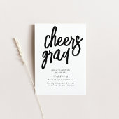 Proost op Afstudeerder Party Black and White Invit Kaart