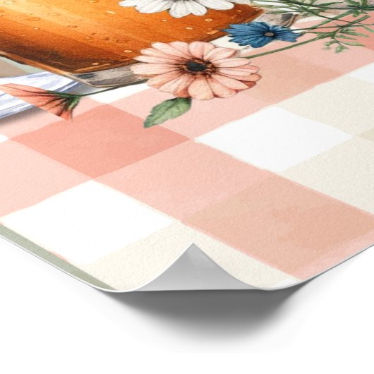 Proost op Baby Brouwt Bieren Bubbles Welkom Bord Poster (Hoek)