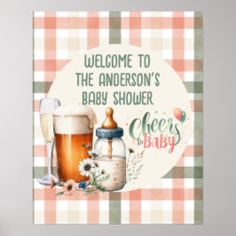 Proost op Baby Brouwt Bieren Bubbles Welkom Bord Poster