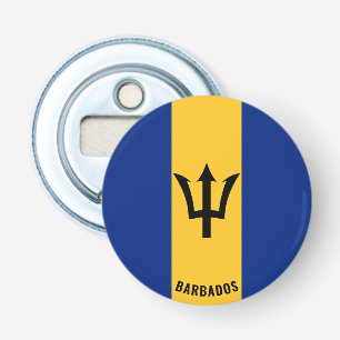 Proost op Barbados! Prachtig patriottisch Button Flesopener