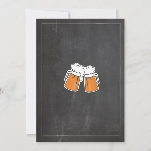 Proost op BBQ, verjaardagsfeestje met krijt uitnod Kaart (Achterkant)