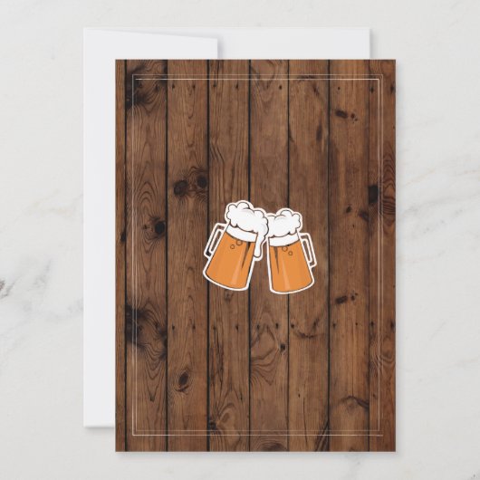 Proost op BBQ, verjaardagsuitnodiging voor bierlie Kaart (Achterkant)