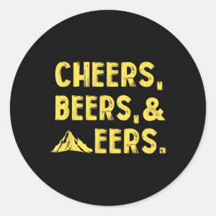 Proost op bieren en bergbeklimmers in West Virgini Ronde Sticker