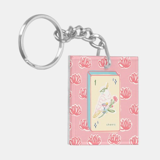 Proost op Bird Bam Mahjong Acryl Sleutelhanger (Voorkant Links)