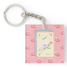 Proost op Bird Bam Mahjong Acryl Sleutelhanger