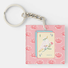 Proost op Bird Bam Mahjong Acryl Sleutelhanger