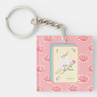 Proost op Bird Bam Mahjong Acryl Sleutelhanger
