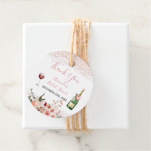 Proost op Blush Pink Vrijgezellenfeest Bedankt Bedankjes Labels (In situ)