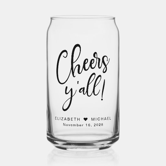 Proost op bruiloft blikvorm glas (Voorkant)