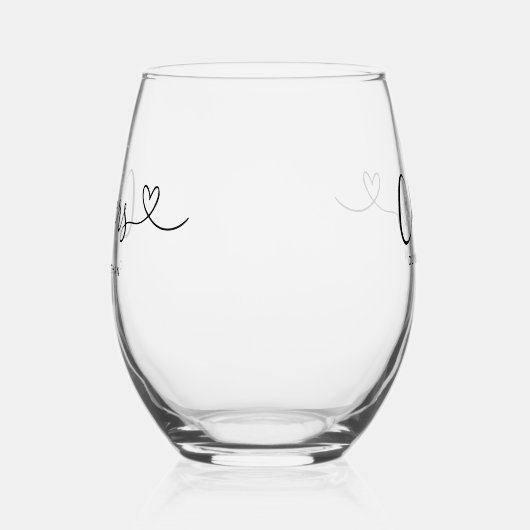 Proost op bruiloft minimalist wijnglas zonder voet (Links)