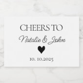 Proost op bruiloft sparkling wijnetiket (Enkel label)