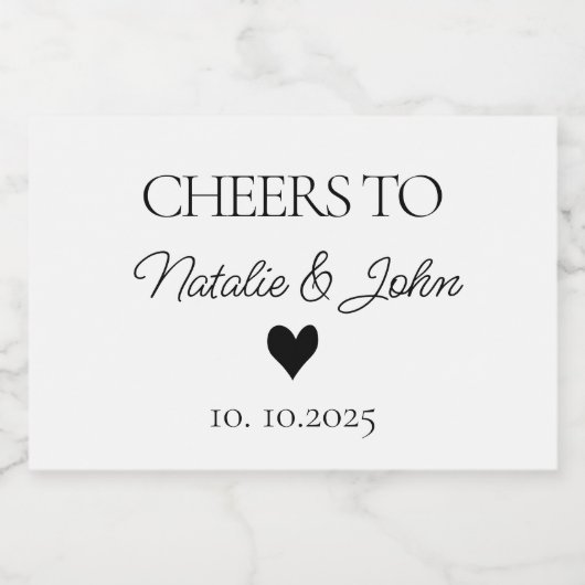 Proost op bruiloft sparkling wijnetiket (Enkel label)