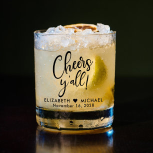 Proost op bruiloft whisky glas