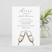 Proost op Champagne Elegant Classy Vrijgezellenfee Kaart (Staand voorkant)