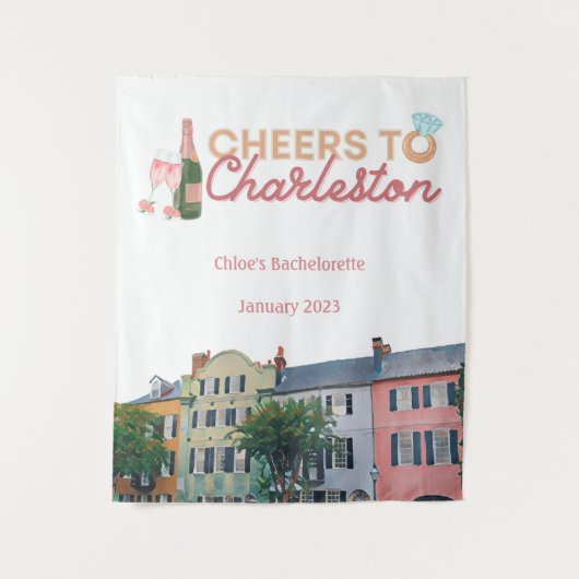 "Proost op Charleston" Bach-feest achtergrond Wandkleed (Voorkant)