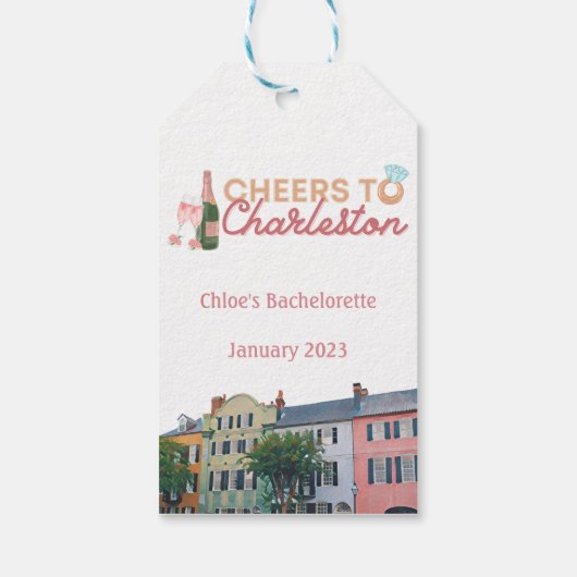 "Proost op Charleston" Bach-feest cadeaukaart Cadeaulabel (Achterkant)