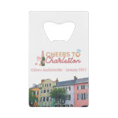 "Proost op Charleston" Bach-feest flesopener Creditkaart Flessenopener (Voorkant)