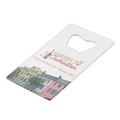 "Proost op Charleston" Bach-feestje flesopener Creditkaart Flessenopener (Voorkant Gekanteld)