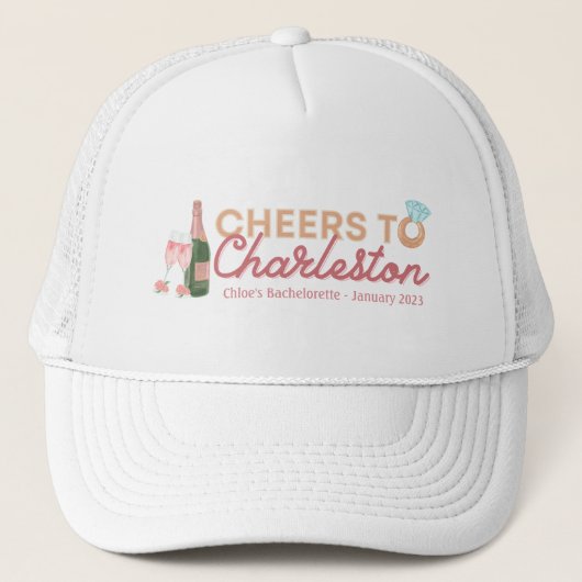 "Proost op Charleston" Bach Feestje Trucker Hoed Trucker Pet (Voorkant)