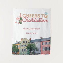 "Proost op Charleston" vrijgezellenfeest achtergro Wandkleed