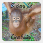 Proost op Cheerleaders Vierkante Sticker (Voorkant)